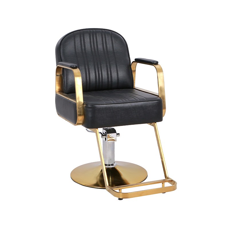 HZ88112GD Sillas reclinables de peluquería negras y doradas