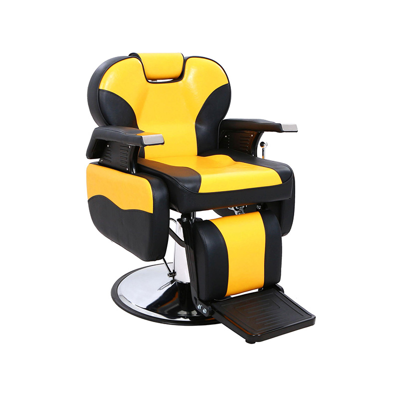 Silla de barbero clásica negra y amarilla HZ8702DH