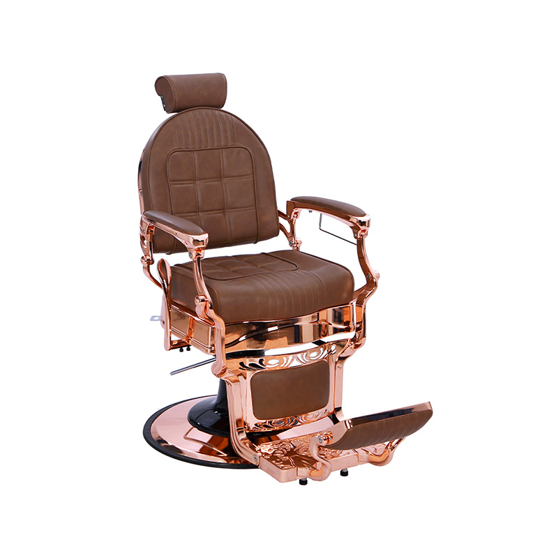 HZ87101BR Silla especial para peluquería con respaldo a cuadros marrón