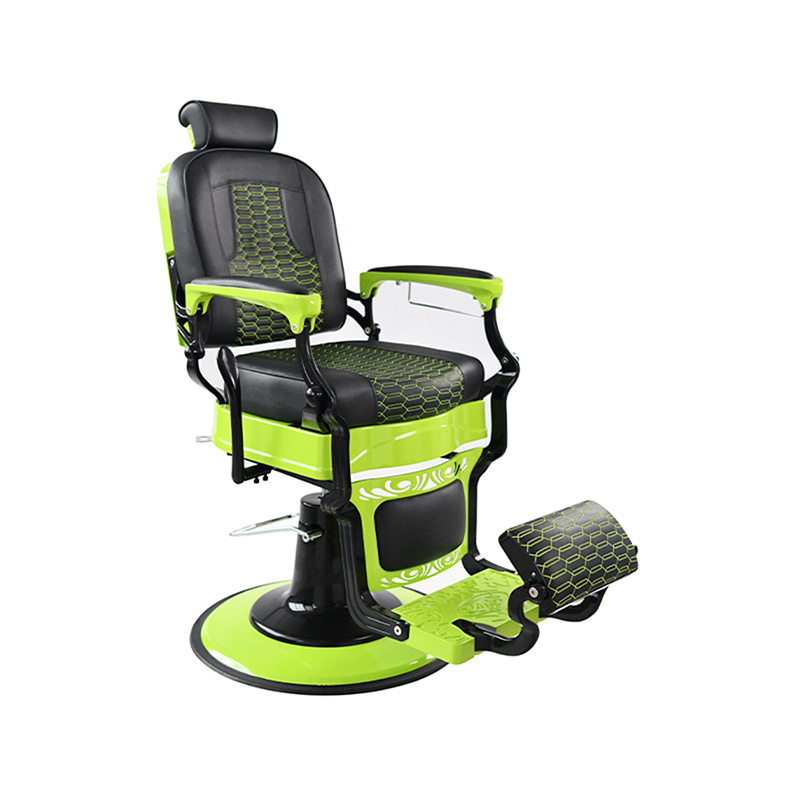 HZ87203 Silla de peluquería hidráulica retro de alta resistencia con marco verde manzana