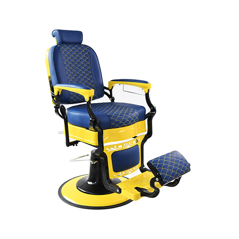 HZ87204 Silla de peluquería hidráulica de barbero retro de alta resistencia con marco amarillo