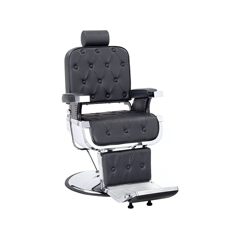 Silla de barbero reclinable hidráulica de alta resistencia profesional con marco dorado HZ8740ABK