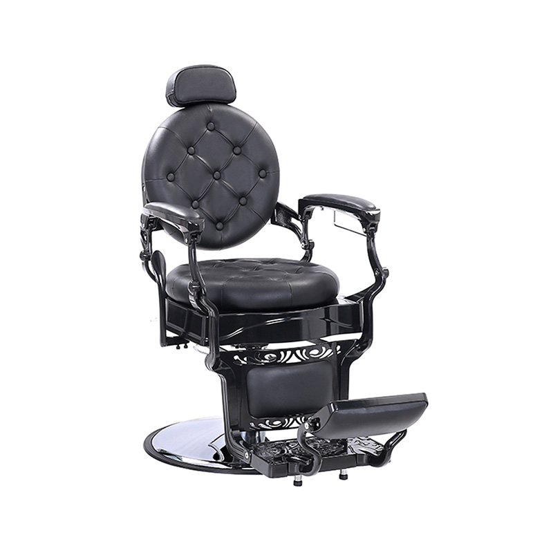 Silla de peluquería retro con cojín redondo y hebilla negra HZ8799BK