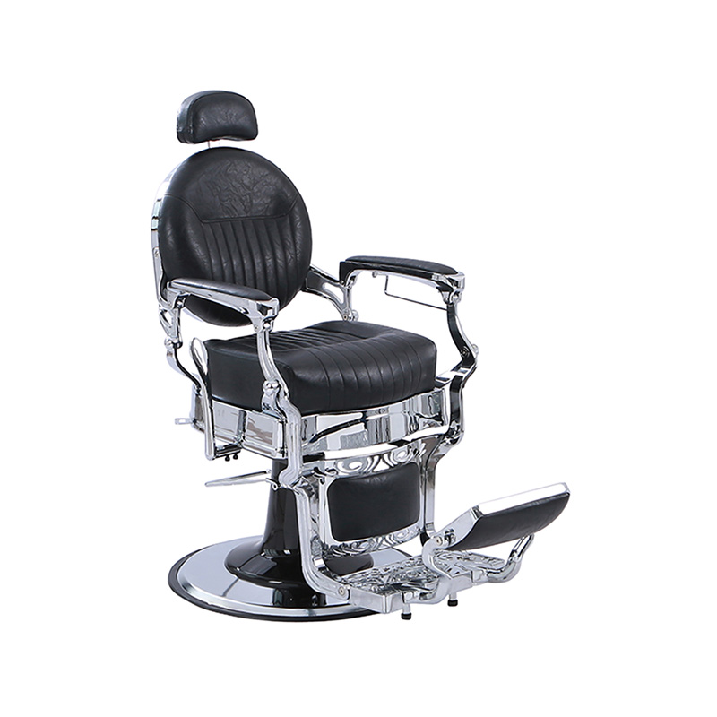 Silla reclinable Reteo con cojín cuadrado engrosado y patrón vertical clásico negro HZ8799C