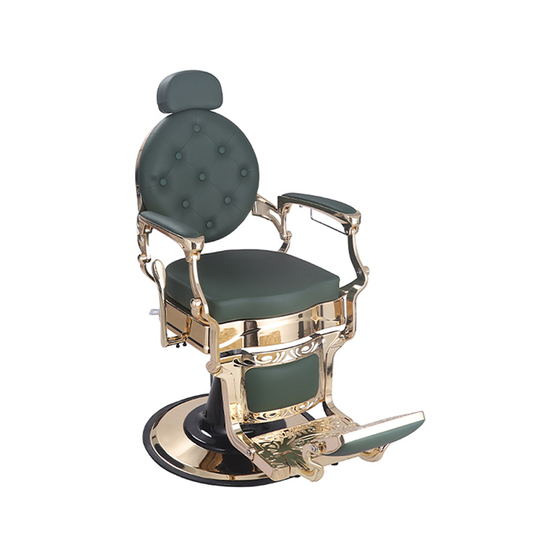 Silla de barbero HZ8799GR en color verde vintage