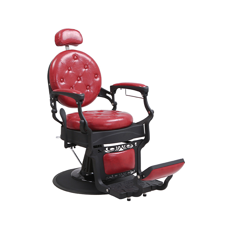 Silla de barbero vintage de lino lavado color burdeos HZ8799MS