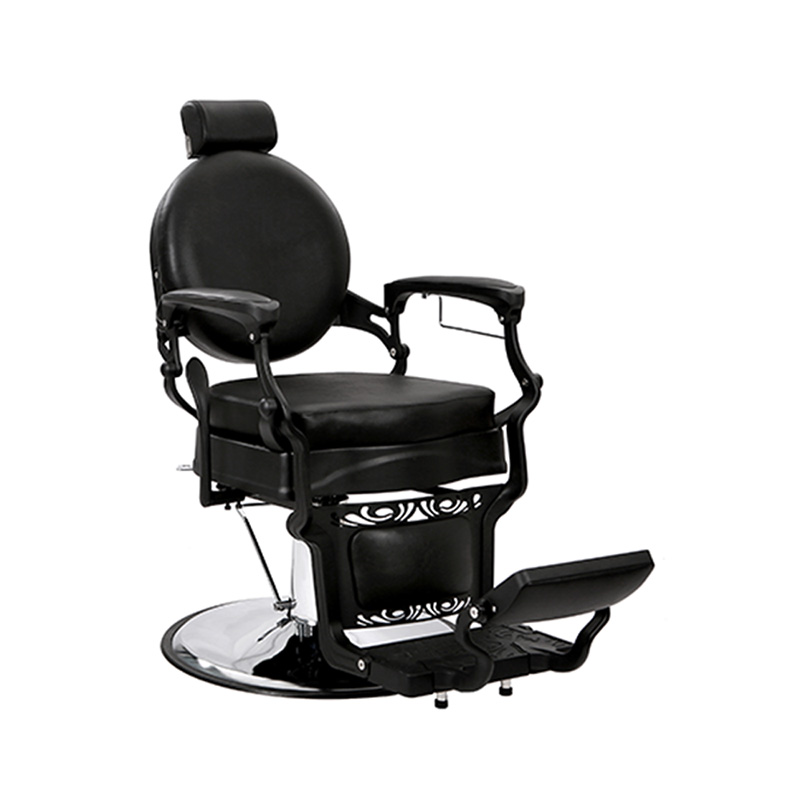Silla de barbero clásica negra con botón extraíble HZ8799YF