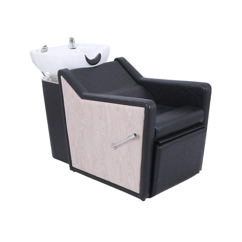 HZ9103 Lavabo de cerámica blanca y sillón reclinable para lavar el cabello