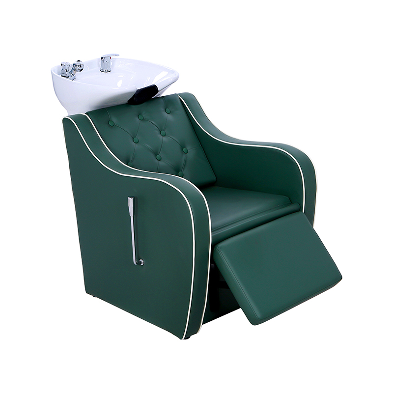 HZ9089C Silla de champú verde oscuro con reposapiernas
