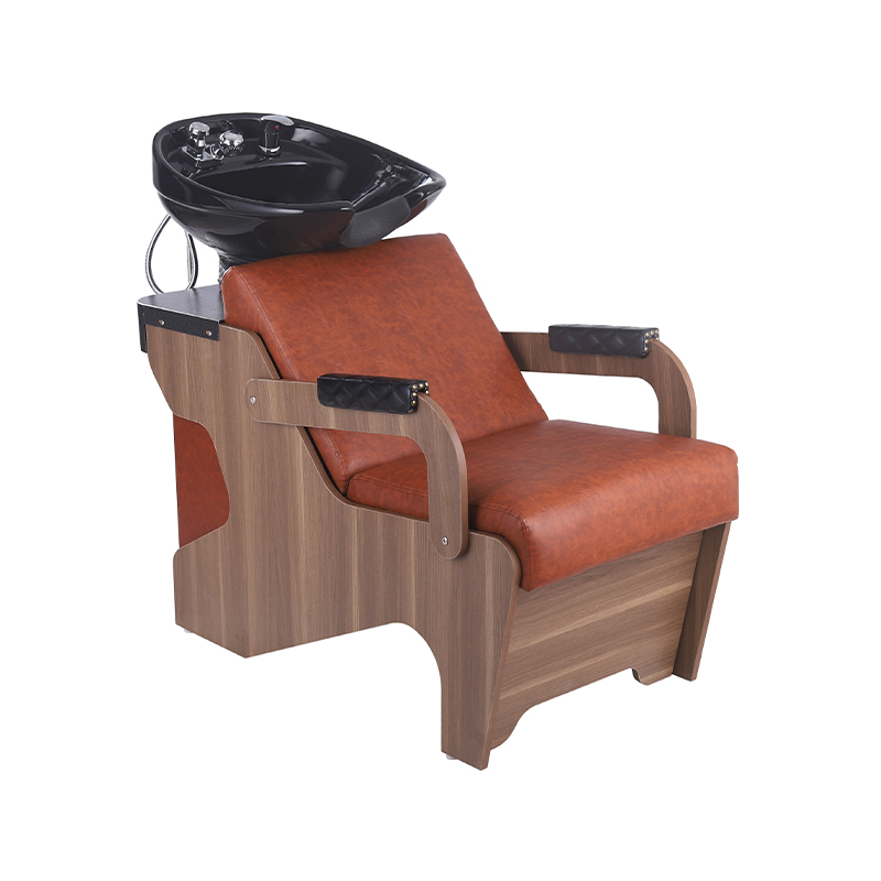 HZ9073 Silla de champú para el cabello con estructura de madera
