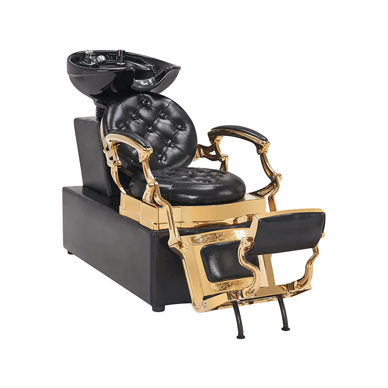Silla de champú vintage con marco dorado HZ9100