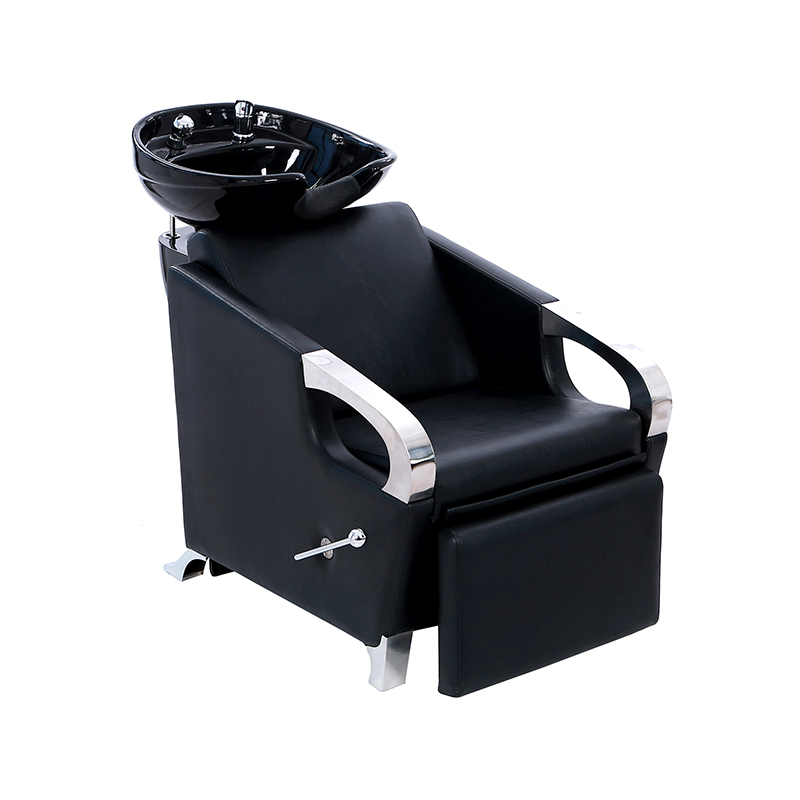 HZ9018 / HZ9018G Unidad de retrolavado de champú Blak & gold: cuenco de porcelana blanca inclinable