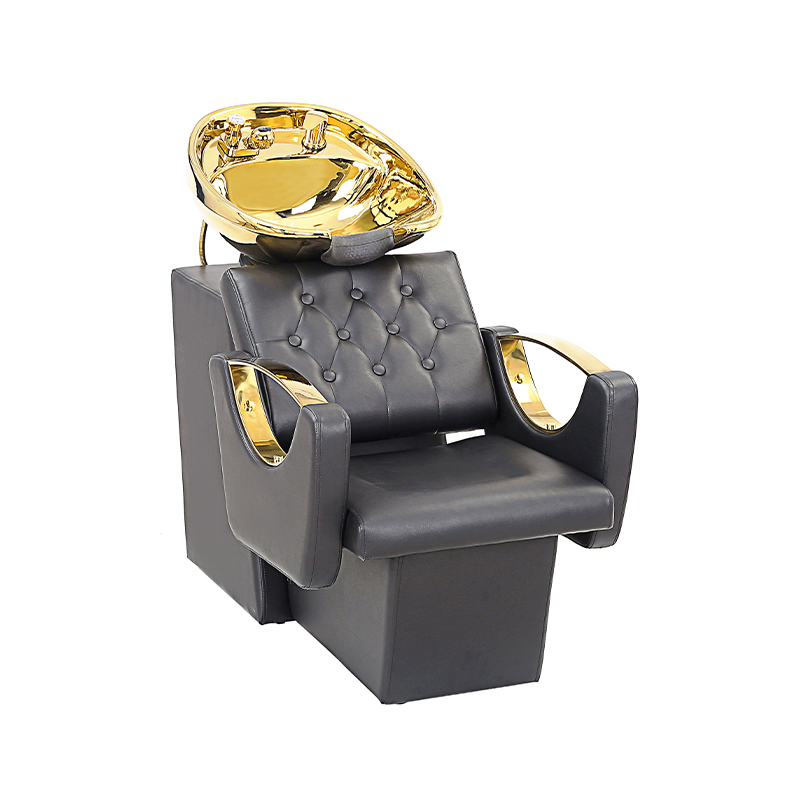 Silla de estación de champú dorada HZ9106G