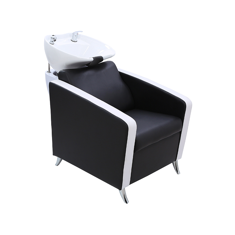Silla de champú reclinable en blanco y negro HZ9090